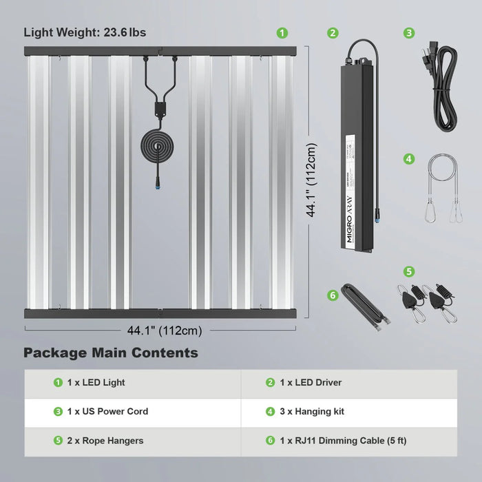 MIGRO ARAY 4x4 High PAR CO2 | 750W  - LED Grow Lights Depot