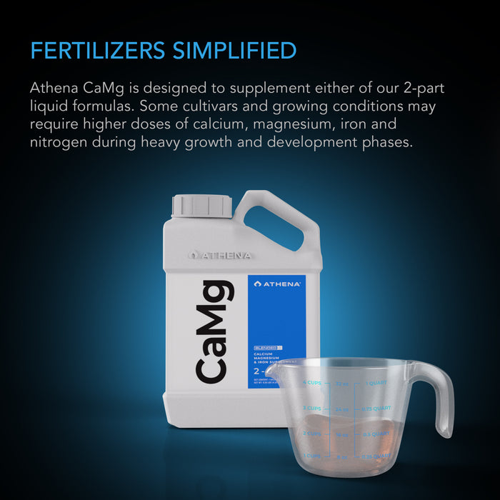 Athena CaMg | Calcium, Magnesium & Iron Hydroponic Supplement, for Heavy Plant Growth and Development Phases | 1 Gallon (US Only) - LED Grow Lights Depot