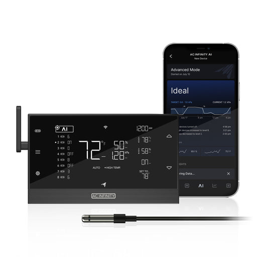 AC Infinity Controller AI+ Environmental Controller | AI-Powered Learning and Dynamic Level Adjusting | Dual-Zone VPD, Temperature and Humidity, Bluetooth + WiFi App Assistant | LIMIT 1 PER CUSTOMER | PRE-ORDER: Ships by Nov 23  - LED Grow Lights Depot