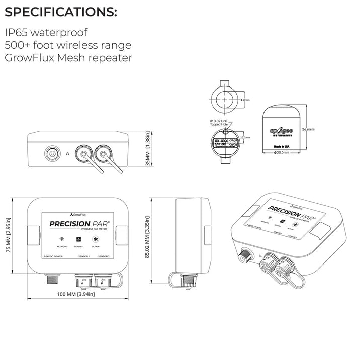 GrowFlux Precision PAR® | PAR & DLI sensor  - LED Grow Lights Depot