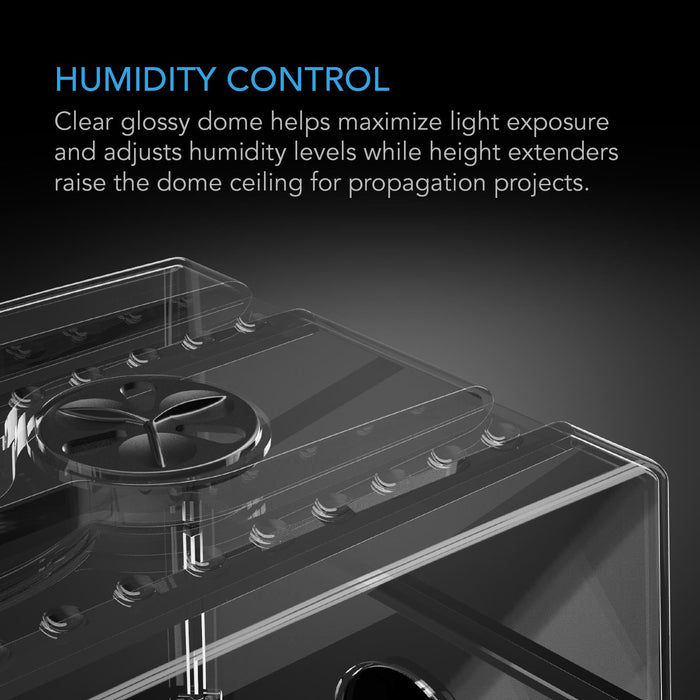 AC Infinity Humidity Dome | Large Clear Dome w/Height Extension | 5x8 Tray - LED Grow Lights Depot