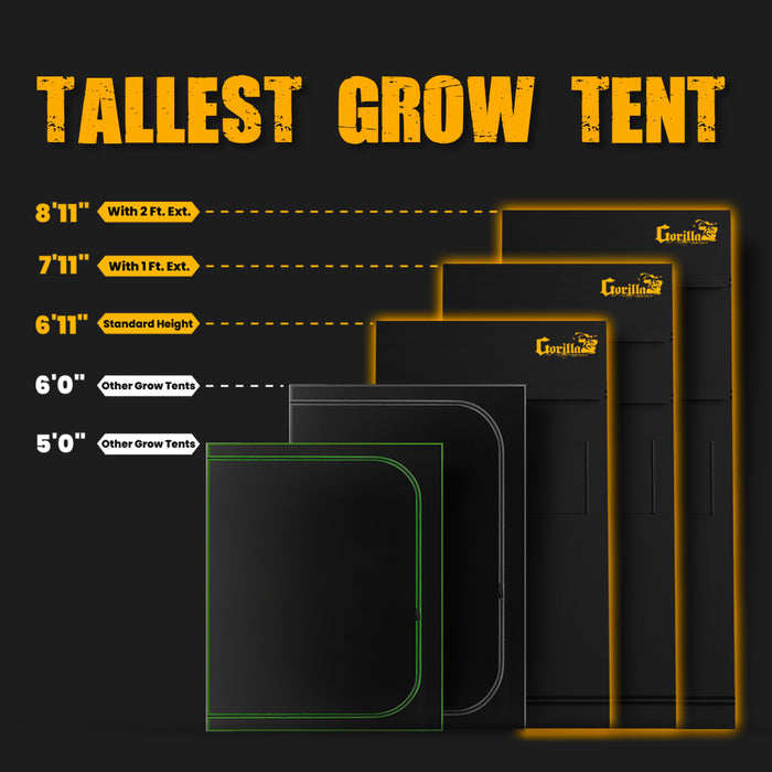 Gorilla Grow Tent Pro 5′ x 9′ x 6′ 11″  - LED Grow Lights Depot