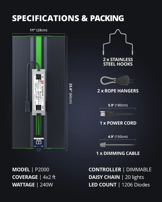 Viparspectra Pro Series P2000 - LED Grow Lights Depot