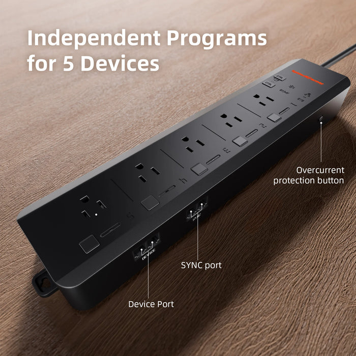 Spider Farmer GGS AC5 Power Strip Kit | App-Based Smart Controls for Grow Rooms and Tents | PRE-ORDER: Expected to ship ~Jan 7 - LED Grow Lights Depot