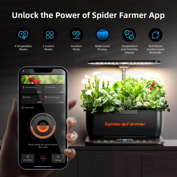 Spider Farmer Smart G12 Hydroponics Growing System Indoor Garden - LED Grow Lights Depot