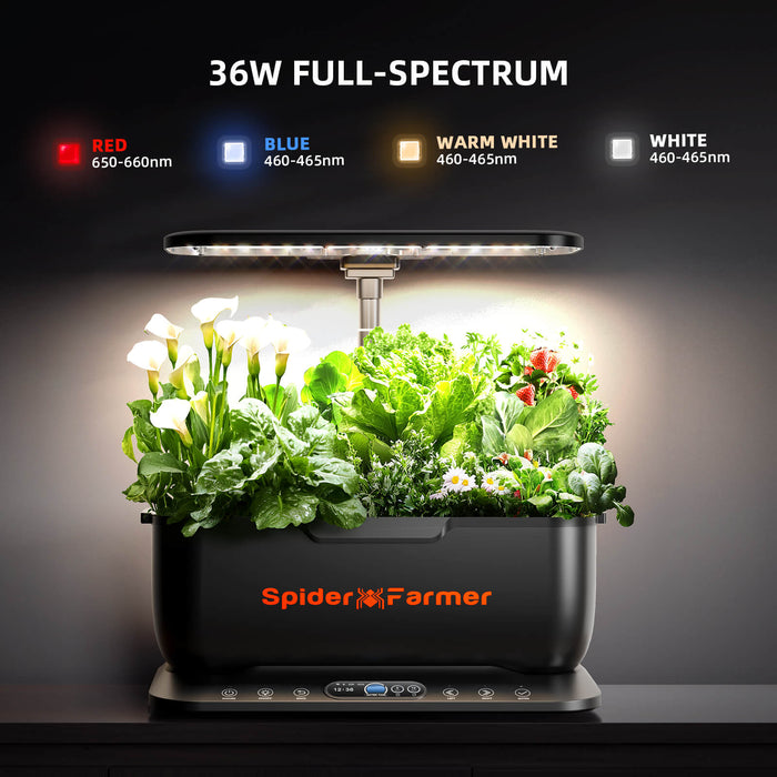 Spider Farmer Smart G12 Hydroponics Growing System Indoor Garden - LED Grow Lights Depot