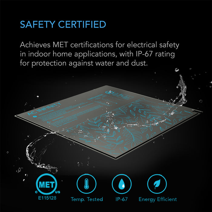AC Infinity Suncore H3 | Seedling Heat Mat with Heat Controller | 10" x 20.75" - LED Grow Lights Depot