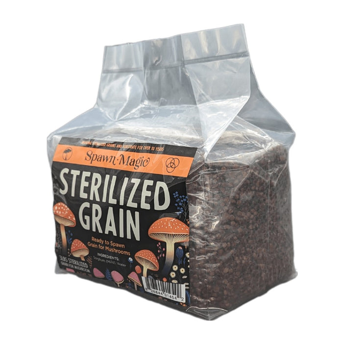 Spawn Magic Sterilized Red Milo Sorghum Bag | 3lb Bag  - LED Grow Lights Depot