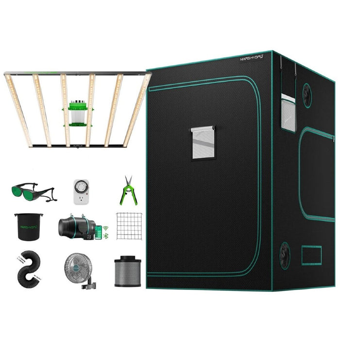 Mars Hydro FC-E6500 & 5'x5' Complete Grow Tent Kit with 6" iFresh Fan Kit | PRE-ORDER: Expected to ship ~Mid-December - LED Grow Lights Depot