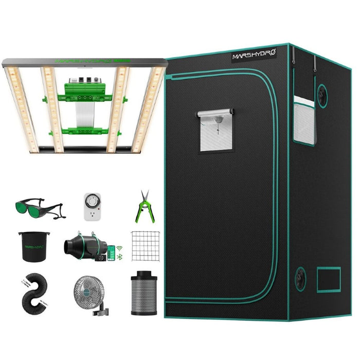 Mars Hydro FC 3000 EVO + 3' x 3' Full Grow Tent Kit with 4" iFresh Fan Kit  - LED Grow Lights Depot