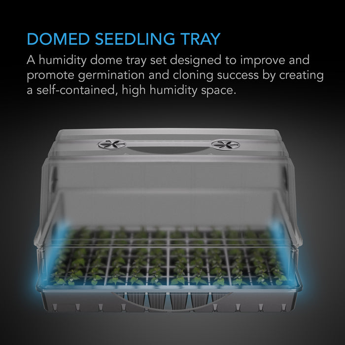 AC Infinity Heavy-Duty Humidity Dome Kit w/ Height Extension | Large Clear Dome | 6x12 Tray - LED Grow Lights Depot