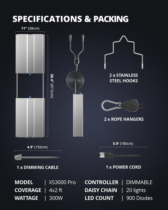 Viparspectra XS3000 Pro - LED Grow Lights Depot