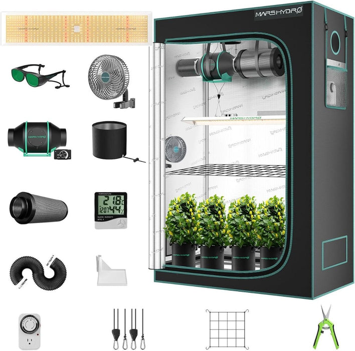 Mars Hydro TSL 2000 + 2'x4' Complete Grow Kit  - LED Grow Lights Depot