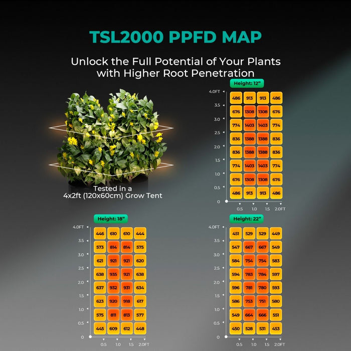 Mars Hydro TSL 2000 + 2'x4' Complete Grow Kit  - LED Grow Lights Depot